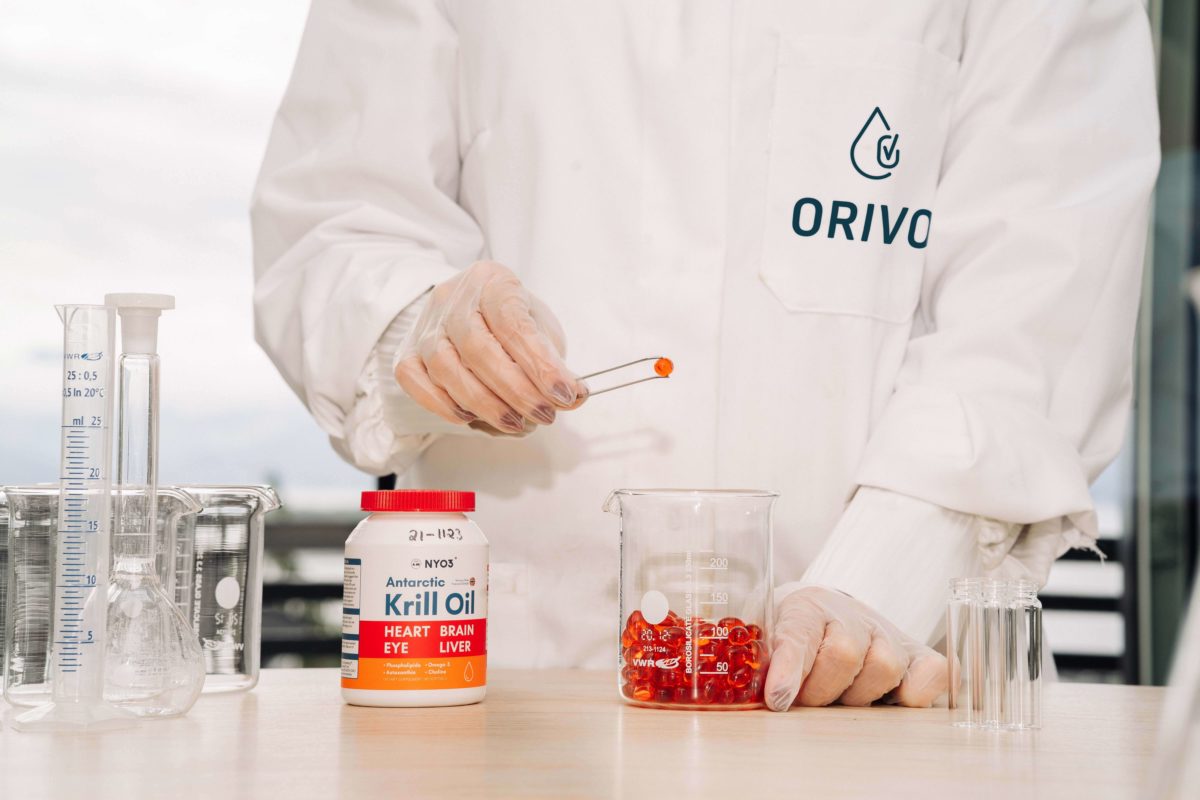 Omega-3 Krill oil in laboratory